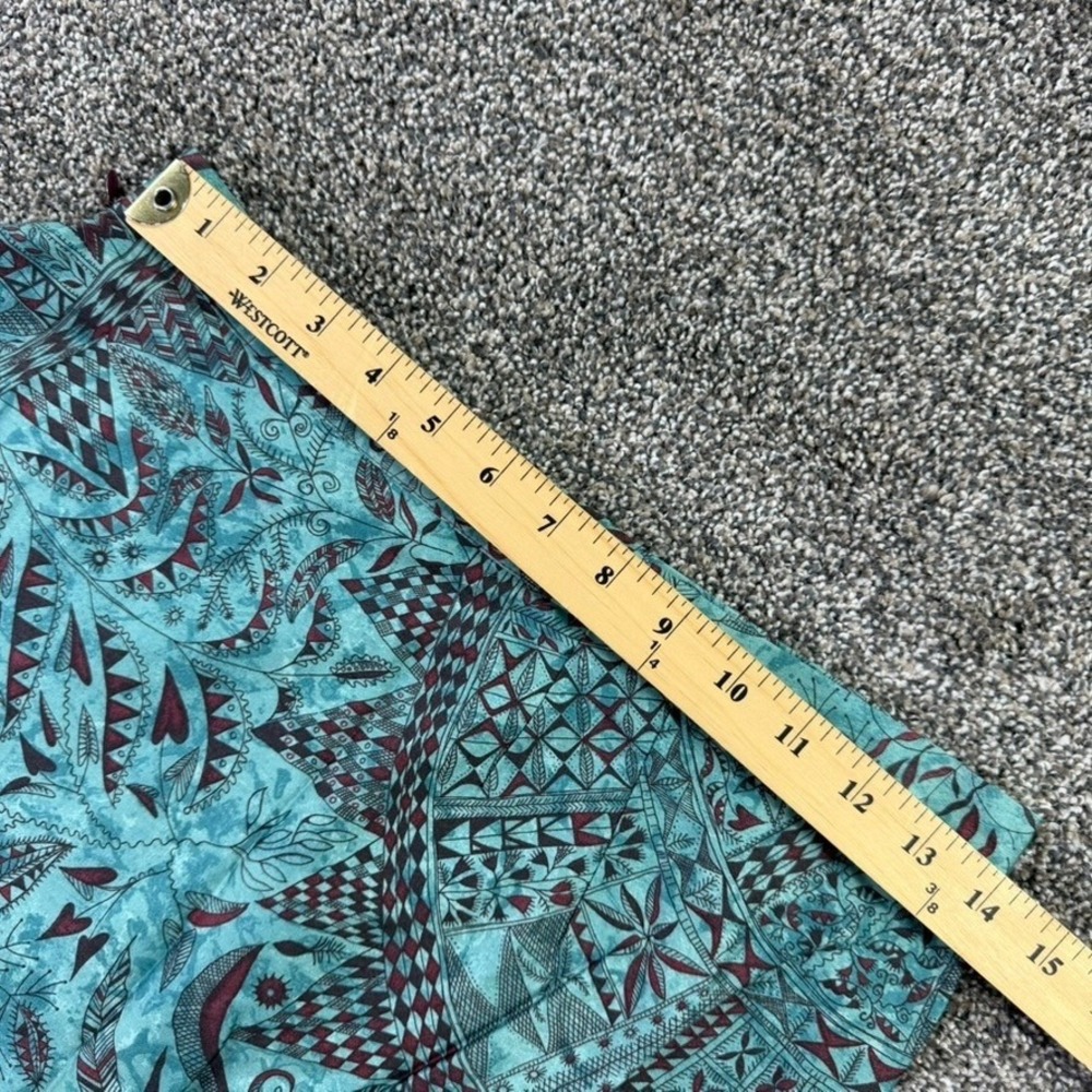 Peruvian Connection Teal Handkerchief Hem Midi Skirt Womens 8 Pima Cotton Casual - Picture 8 of 10